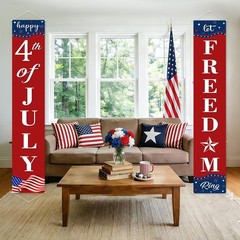 Happy 4th of July Decorations Banner a Set of 2, 12″x71″ Fourth of July Party D.