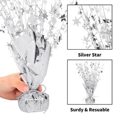 6 Pack Metallic Foil Spray Centerpiece Table Decoration Silver Star Party Cen…