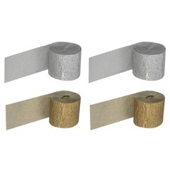 Crepe Paper Streamers 4 Rolls 32ft in 2 Colors for Theme Parties