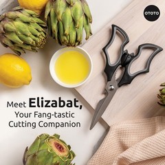 OTOTO Elizabat Kitchen Scissors Fun Bat Design Cutting Tool Novelty Gadget Gift