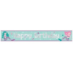 Multicolor Foil Banner – 12′ (Pack Of 1) – Blue Green Birthday Mermaid