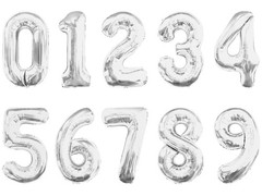 Number Balloons 16 Inch Mylar Foil Number 0-9 Balloons Set for Party Decorati…