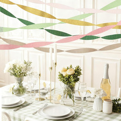 Crepe Paper Streamers Party Decorations – 6 Rolls Grass Green Gold Pink Olive Gr