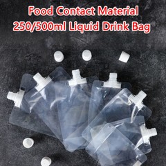 5-100pcs Clear Plastic Spouted Liquid Drink Bag Pouch Portable Liquid Container