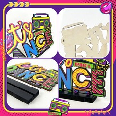 80s Party Decorations – 4Pcs Retro Table Centerpieces, Hip Hop Theme Table Toppe