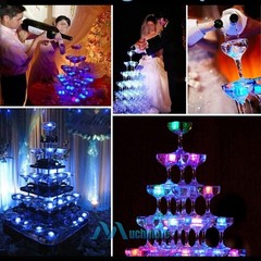 12Pcs Waterproof LED Light Up Ice Cubes for Drinks Colors Flashing Glow in Water