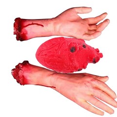 2X Realistic Severed Bloody Rubber Hand Fake Hand Prop Halloween Decor Bloody