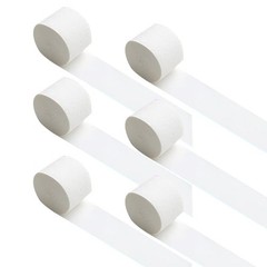 6 Rolls White Crepe Paper Streamers For Party Decorations 1.8 Inch x 82 Ft