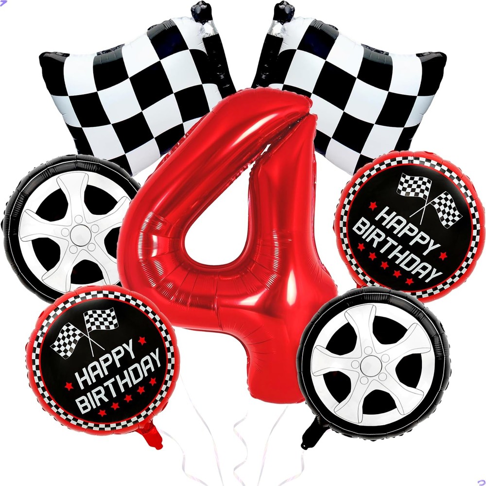 Racing Car Balloons Need Four Speed Decorations for Boys, 40 inch Race Car Ba…