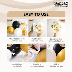 134Pcs Black And Gold Balloon Garland Arch Kit 18 12 10 5inch Latex Balloon S…