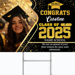 Custom Graduation Yard Sign With Photo, Senior Yard Signs Class Of 2025