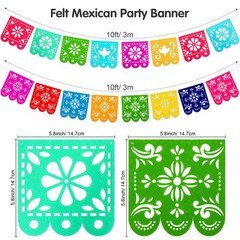 Fiesta Party Decorations Banner, Mexican Party Decorations Banner, Felt Papel…