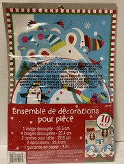 Holiday Christmas 10 pc. Classroom Decorating Kit Cutouts Honeycomb Garland New