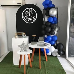 Blue & Black Balloons – 35pcs, Dark Blue, Black & Silver Latex Balloons with …