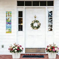 Happy Easter Door Banners, Religious Jesus Christian Cross Front Porch Banner…