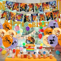 Warriors Cats Party Decorations, Cartoon Cat Theme Black, White, Gray
