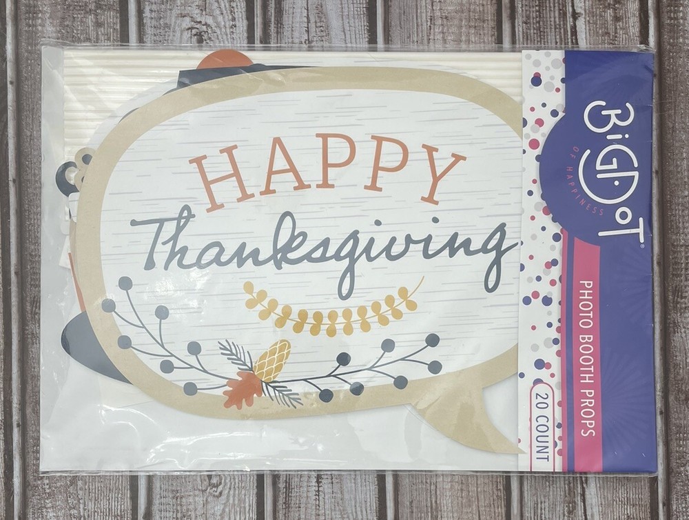 Big Dot of Happiness Thanksgiving Party Photo Booth Props Kit 20 Count NEW