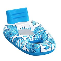 Best Inflatable Swimming Pool raft Lounge Chair, Floating Water Chair with Cup