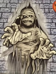 New Halloween Invading Monster Skeleton, Mummy, Frankenstein Wall Decoration