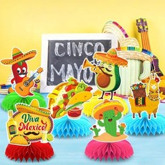 Cinco De Mayo Honeycomb Centerpieces for Fiesta Party – 10PCS Mexican