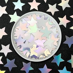 100pcs Biodegradable Confetti Laser Silver Confetti Holographic Table Decorat…