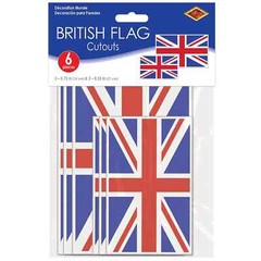 6 UNION JACK CUTOUTS BRITISH ENGLAND ROYAL PARTY DECORATION FLAG TABLE WALL