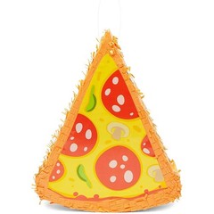 Small Pizza Pinata for Party Decorations Birthday 16.5 x 13.5 x 3 Inches