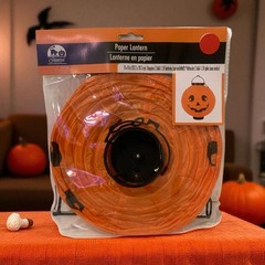 Halloween Hanging Paper Lanterns 8×8 Light Up Bats Ghosts Pumpkin Spiders 4PC