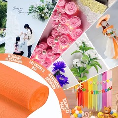 Crepe Paper Roll 9.8Inch x 8.2Ft/3RollsDIY Gift Crepe Paper Sheet Color Paper…