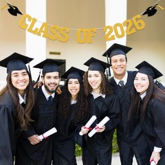 2026 Graduation Decorations – Gold Glitter Class of 4 inches x 5 inches,