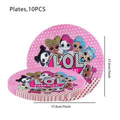 LOL Suprise Theme Kids Birthday Party Supplies Decor Tableware Balloons