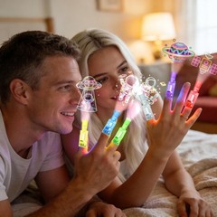 CHSLtmxq 24PCS Space Finger Lights Party Favors, 8 Designs Light Up 24pcs