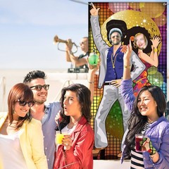 Blulu Disco Party Decoration 70s Dance 180 x 90 cm / 6 x 3 ft, Assorted
