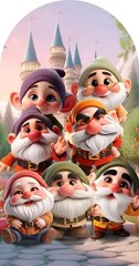 Snow White and the Seven Dwarfs Arch Backdrop Cover Birthday Party Decorations