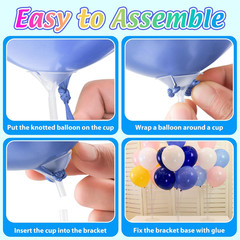 Balloon Stand Kit 4 Sets Balloon Arch Stand with Base and Balloon Sticks for Chr