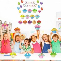 Chic Happy Birthday Decorations Set – 25 Colorful Cutouts for Classrooms