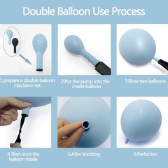 Hibaopati Blue Black Balloon Garland Double Stuffed Dusty Blue White Balloons
