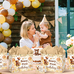 Beary First Birthday Decorations for Boys Girls Beary 1St Birthday Gift Bags wit