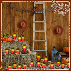 Arrowbash 73 Pcs Western Party Decoration Mini Cowboy Cowgirl Hats Lanterns Set