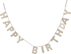 Decorative Felt Happy Birthday Banner, Natural