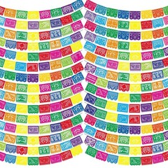 20 Pcs 15 Ft Mexican Party Banners – Papel Picado Flags for Fiesta & Cinco de Ma