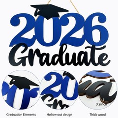 2025 Graduation Party Decorations Wooden Sign Blue Class of 2025 Photo