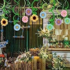 Summer Spring Sun Flowers Hanging Swirl Decorations – Themed Birthday Party 30pc