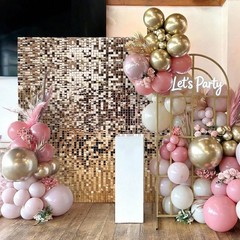 30pcs Shimmer Wall Backdrop Square Glitter Sequin Panels Wedding Birthday Decor