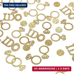 Gold Wedding Table Confetti,Glitter Paper Diamond Ring Confetti, I Do Engagement