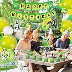 Tennis Party Decorations, Includes Tennis Happy Birthday Banner, Tennis Ballo