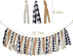 Buffalo Check Plaid Banner Black and White Gingham Spring Summer Fall Winter