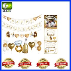 Engagement Party Decorations – Gold Engagement Congratulations Decor, HAPPY ENGA