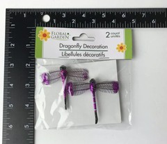 Dragonfly Decorations 2 Pack Purple Color Home Garden Wall Decor NEW