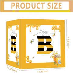 Bee Baby Shower Balloon Boxes Decorations – 4Pcs Honey Bumble Theme What Will…